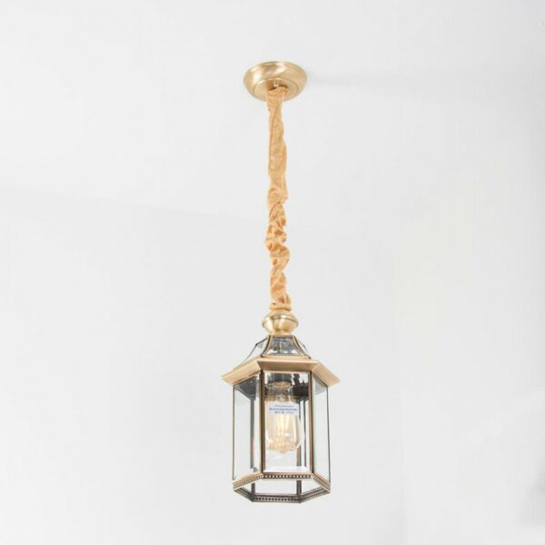 اضاءة معلقة فانوس دوبيا مقاس صغير نحاسي