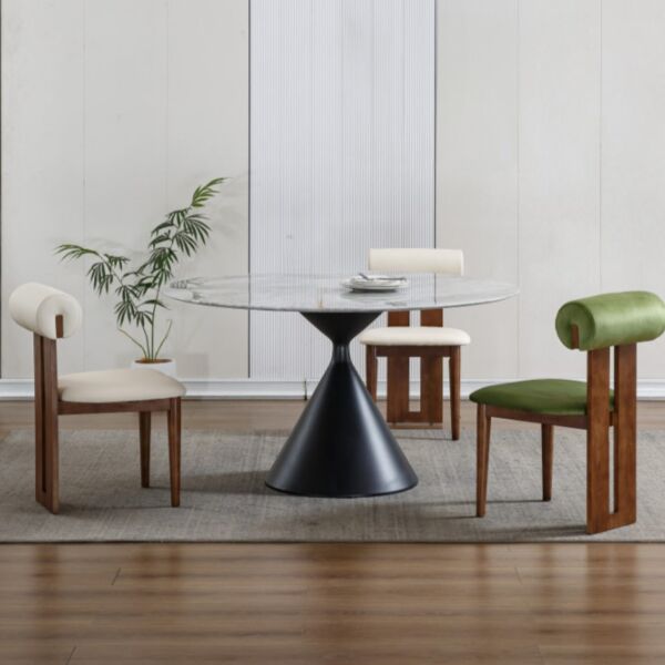 طاولة طعام ل 4 اشخاص بيرلا - رمادي واسود