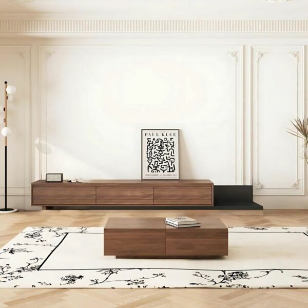 طاولة تلفزيون مورال - بني واسود