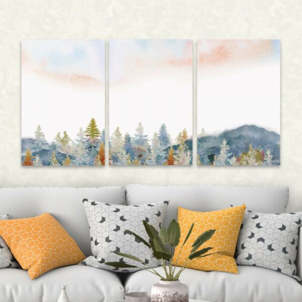 طقم لوحة جدارية فنية اماري لتزيين الحائط 3 قطع - متعدد الالوان 