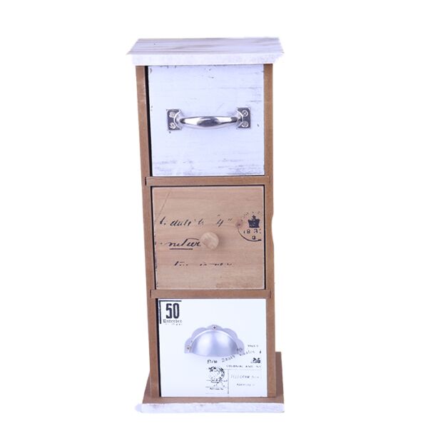 أدراج ديكور من الخشب عدد 3 بتصميم أخاذ متعدد الألوان