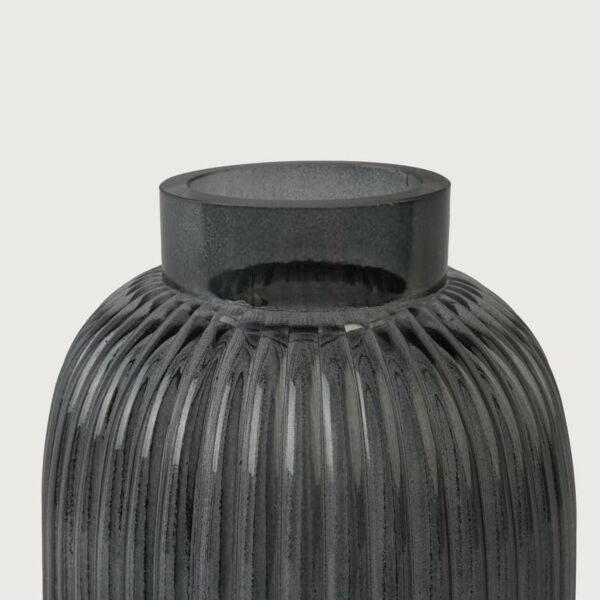 فازة زجاجية جينجر - رمادي