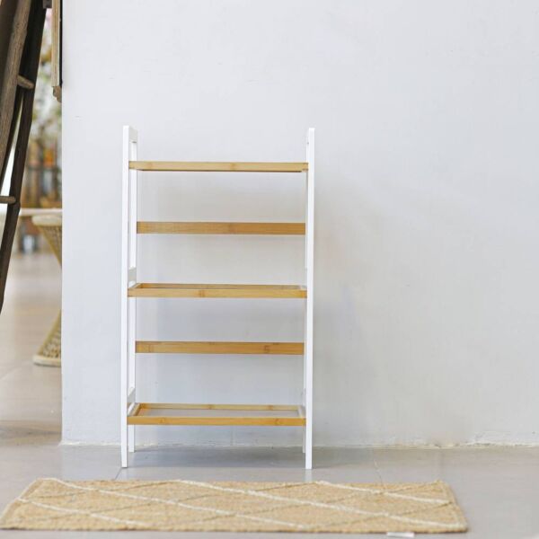 وحدة رفوف خشبية