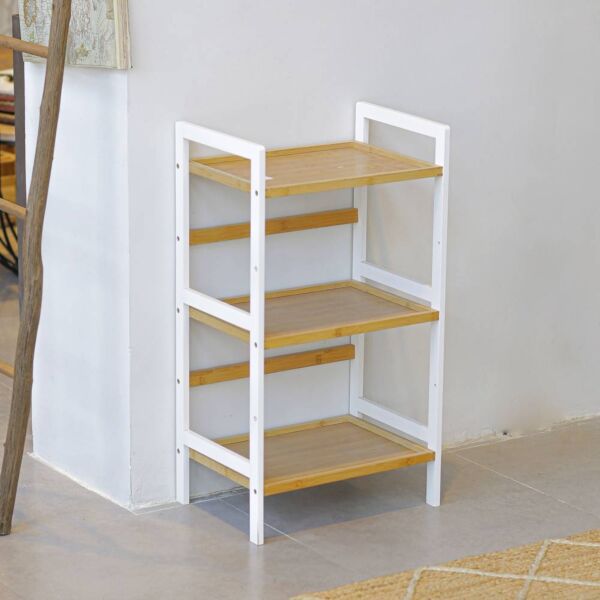 وحدة رفوف خشبية