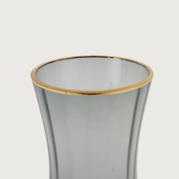 فازة زجاجية لوكي - رمادي