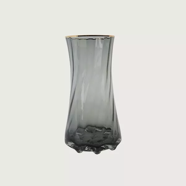 فازة زجاج باز - رمادي
