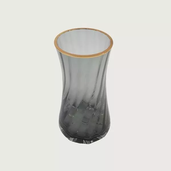 فازة زجاج باز - رمادي