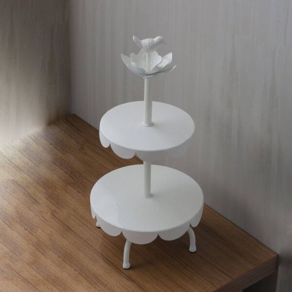 حامل كيك وحلويات 2 دور روزا