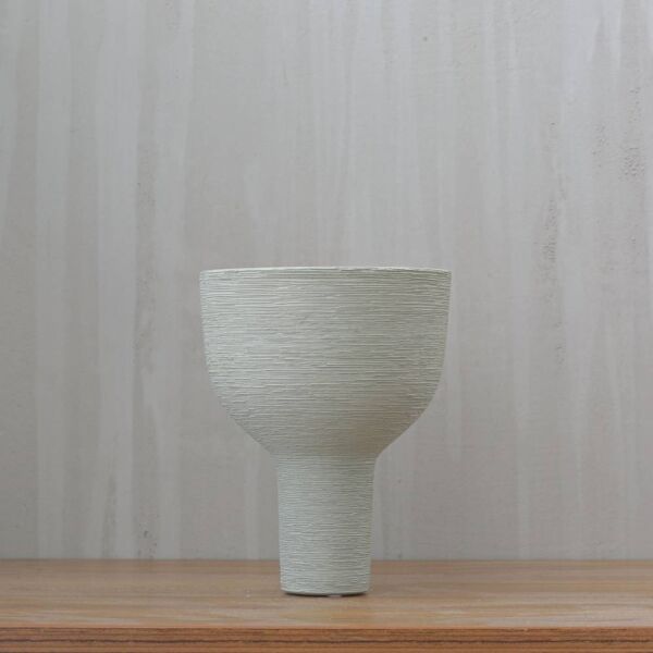 فازة سيراميك مولتن - ابيض