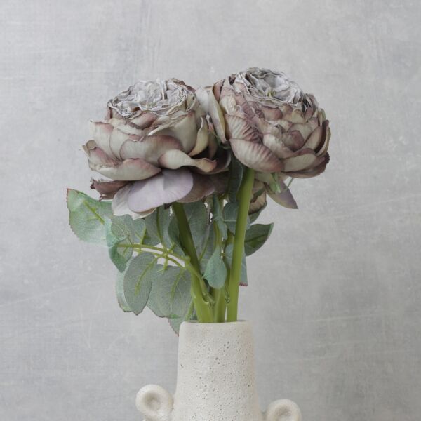 ورد البيوني لون رمادي - 12 قطعة