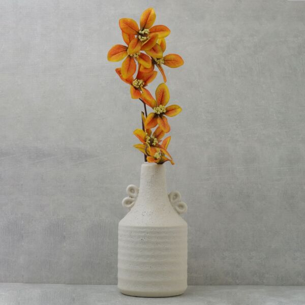 غصن ورق القرانيا صناعي - برتقالي - 12 قطعة