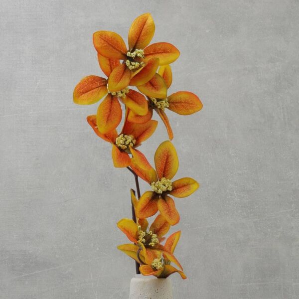 غصن ورق القرانيا صناعي - برتقالي - 12 قطعة