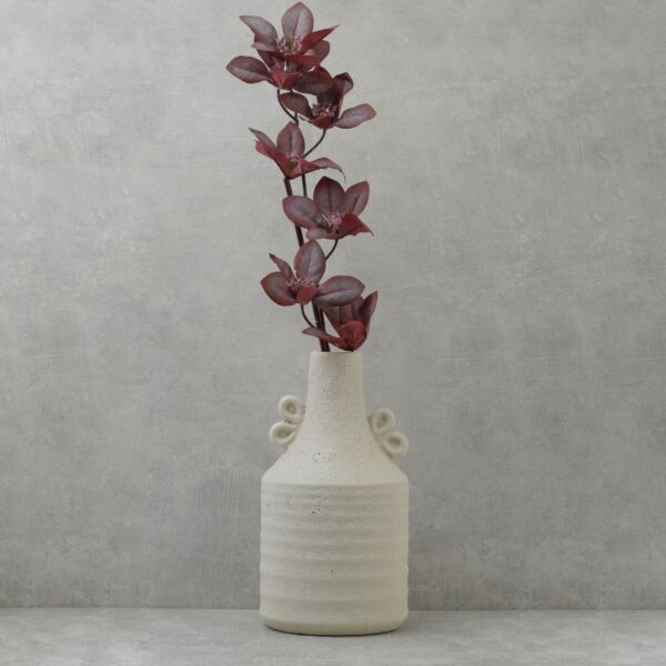 غصن ورق القرانيا صناعي - احمر - 12 قطعة