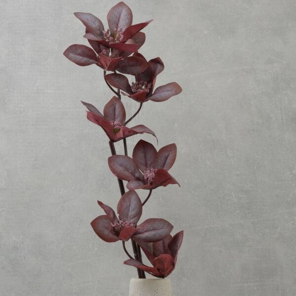 غصن ورق القرانيا صناعي - احمر - 12 قطعة