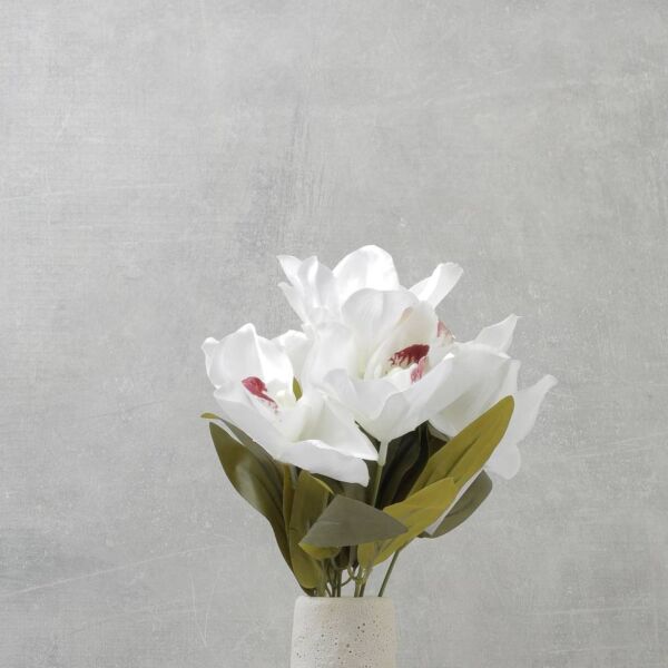 زهرة سمبديوم صناعية - ابيض - 12 قطعة