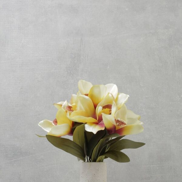 زهرة السمبديوم صناعية روي - اصفر - 12 قطعة