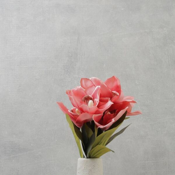 زهرة السمبديوم صناعية ابيلا - وردي - 12 قطعة