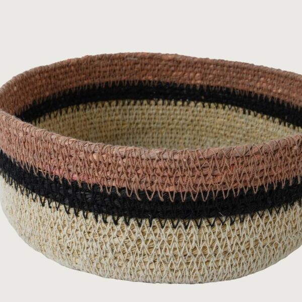 سلة خيش روكا - وردي ومتعدد الألوان