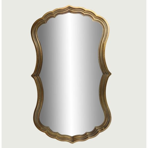 مرآة حائط بإطار خشبي