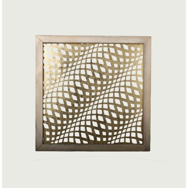 ديكور جداري خشب ومعدن فوقا