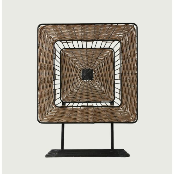 تحفة فنية على شكل طاولة من الخزف الأخاذ شكل مربع لون ذهبي أسود 