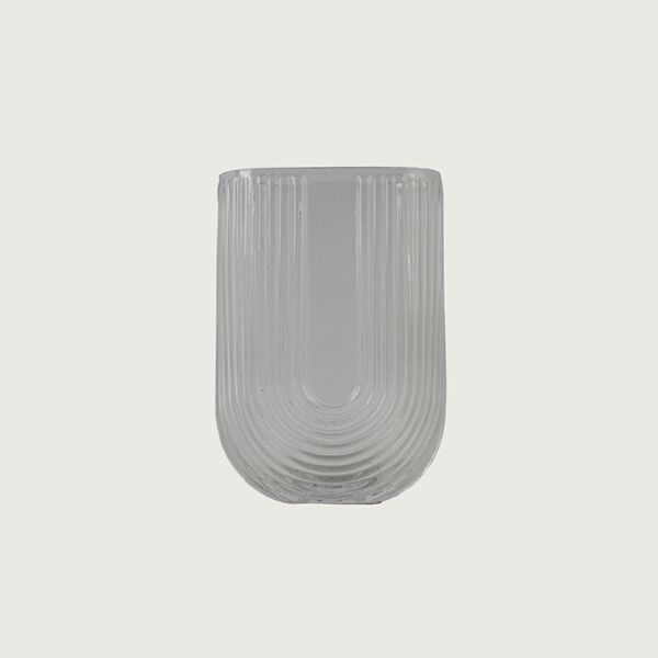 فازة زجاج شفاف اليك