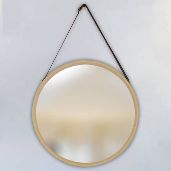 مراة بإطار خشبي بلانكا 45 سم