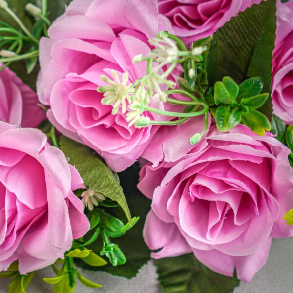 زهر صناعي جوري - وردي - 12 قطعة