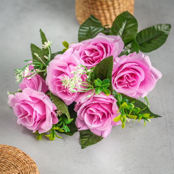 زهر صناعي جوري - وردي - 12 قطعة