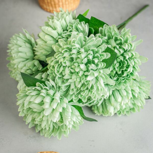 باقة ورد صناعي - رهشان - اخضر فاتح - 12 قطعة