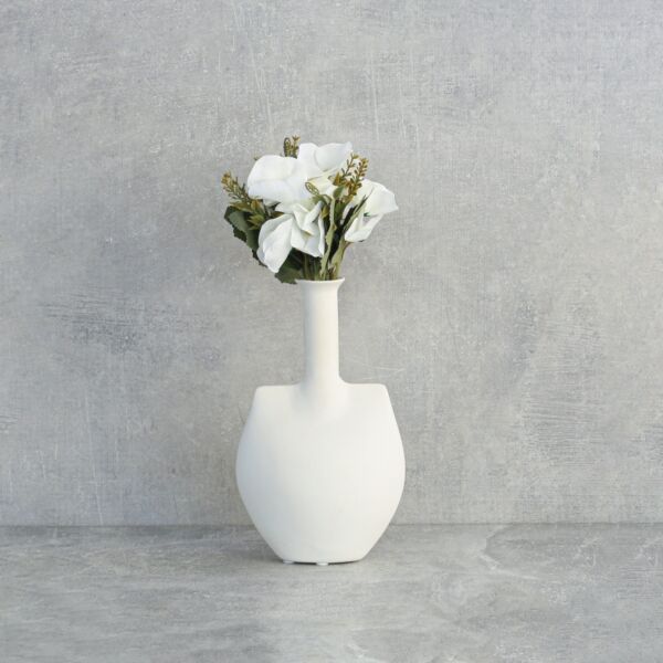 فرع زهور زنبق - ابيض - 12 قطعة