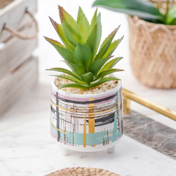 نبات صناعي قينيا - اخضر ومتعدد الألوان - 12 قطعة