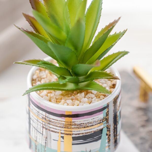 نبات صناعي قينيا - اخضر ومتعدد الألوان - 12 قطعة