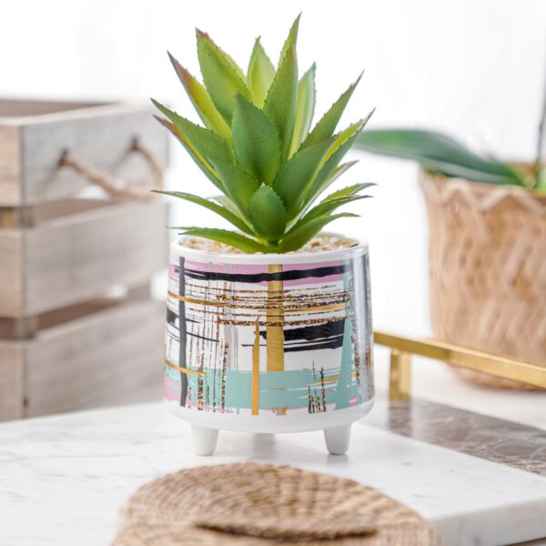 نبات صناعي قينيا - اخضر ومتعدد الألوان - 12 قطعة