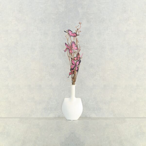 فرع شكل فراشات - وردي - 12 قطعة