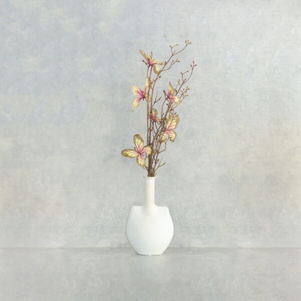 فرع شكل فراشات - اصفر - 12 قطعة