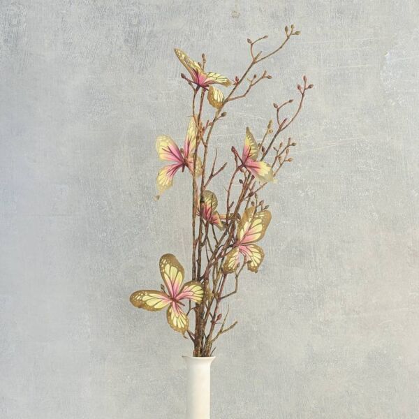 فرع شكل فراشات - اصفر - 12 قطعة