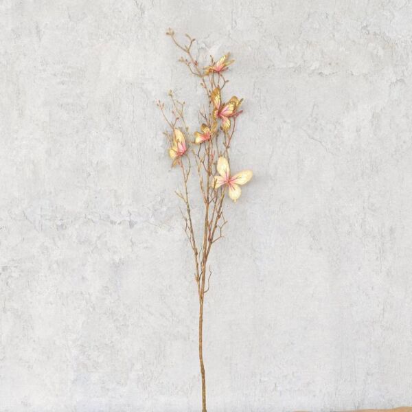 فرع شكل فراشات - اصفر - 12 قطعة