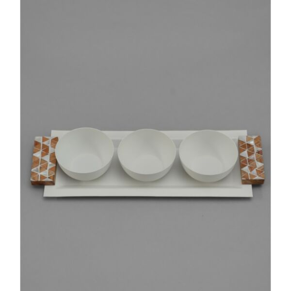 زبدية هندي 13x38 سم - كريمي وخشبي