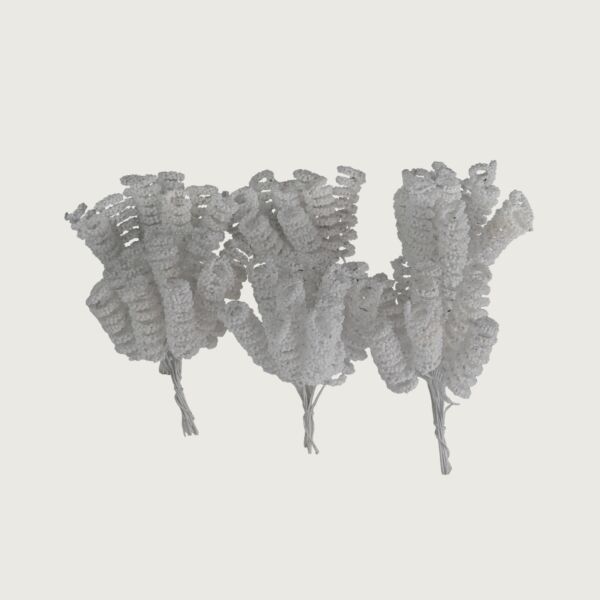 ورد سويرل صناعي مبروم - أبيض - 12 قطعة