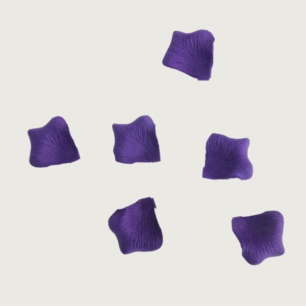 بتلات ورد رونا صناعية - بنفسجي داكن - 12 قطعة