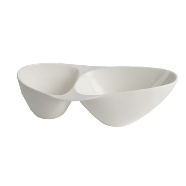 زبدية بورسلان مقسمة - ابيض