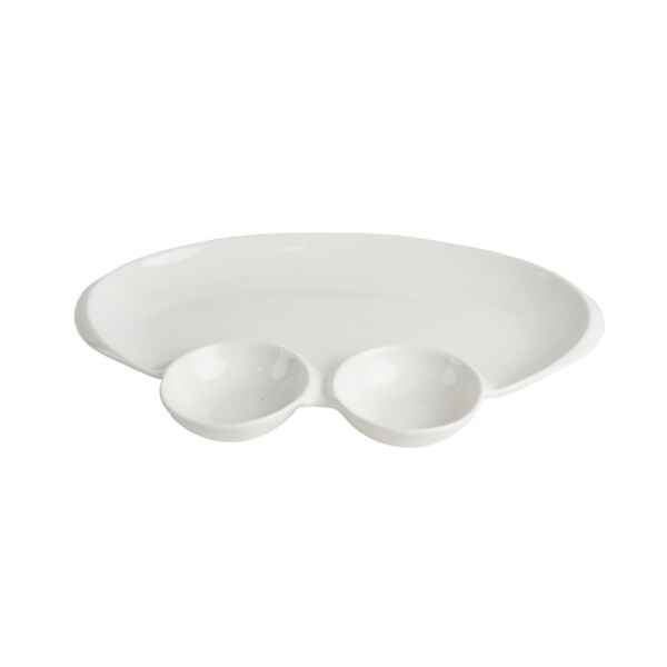 طبق تقديم كايسا 3 أقسام بورسلان - أبيض