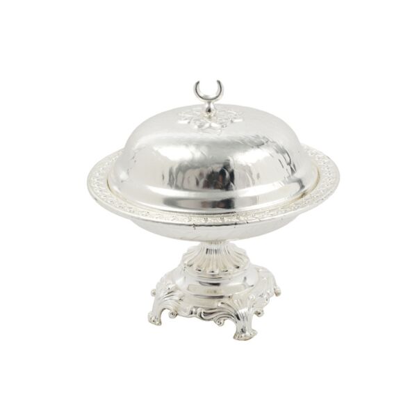 طبق تقديم بالغطاء فولكن - فضي