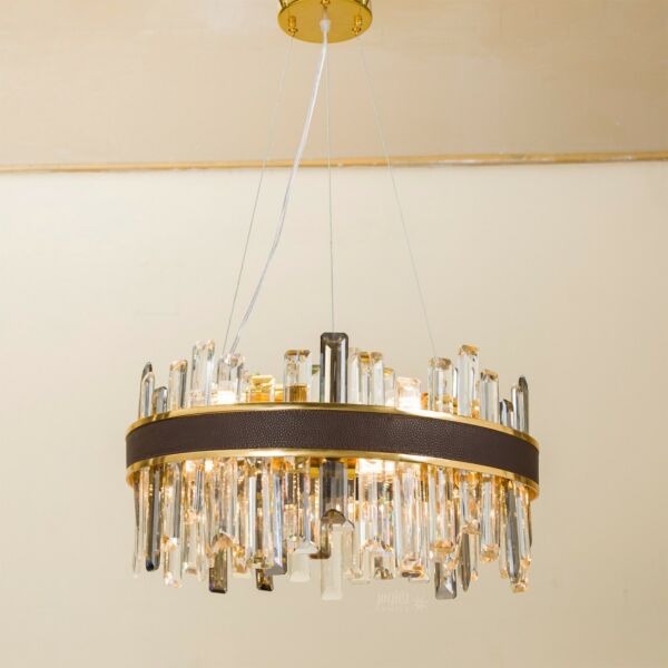 ثريا كرستال جيزمك حزام بني ذهبي