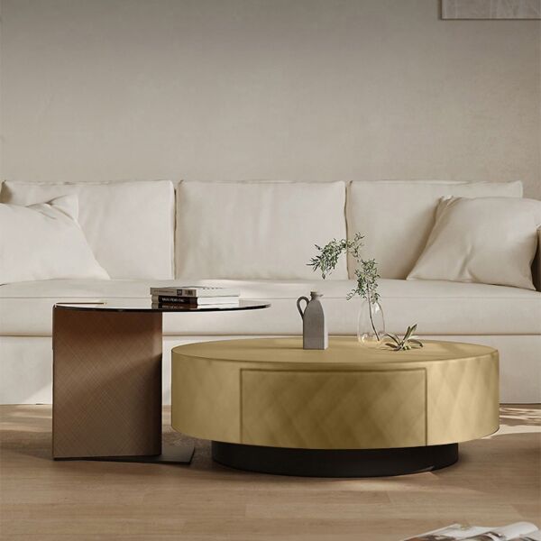 طاولة قهوة شاوندا خشبية بني فاتح - قطعتين