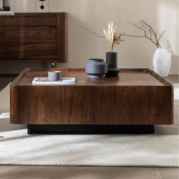 طاولة قهوة مودرن كيمارو خشبية بني - 80x31x80 سم