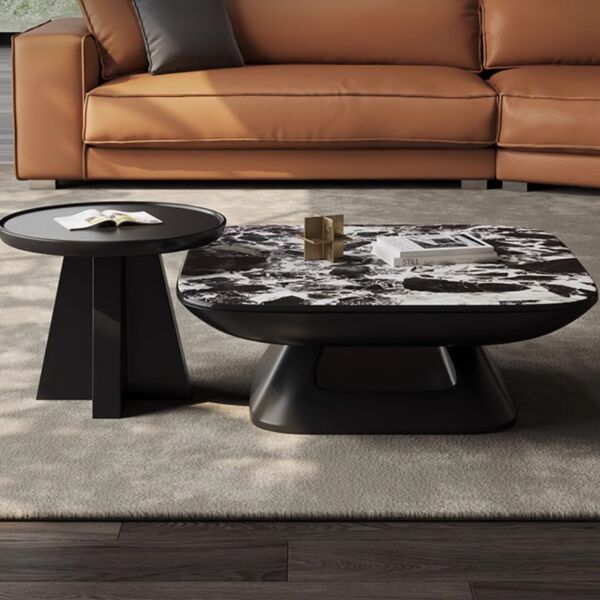 طاولة قهوة كايلا - اسود وأبيض