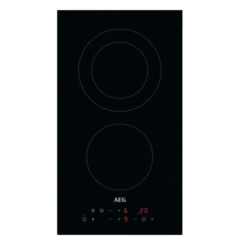 سطح أيه إي جي كهربائي 30 سم مدمج - بيلت ان - تصميم بدون اطار مع منطقتين تسخين و تحكم باللمس - اسود