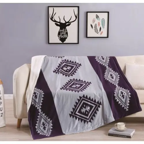 بطانية كوين مخمل فرو مطبوع 150×200 - بنفسجي